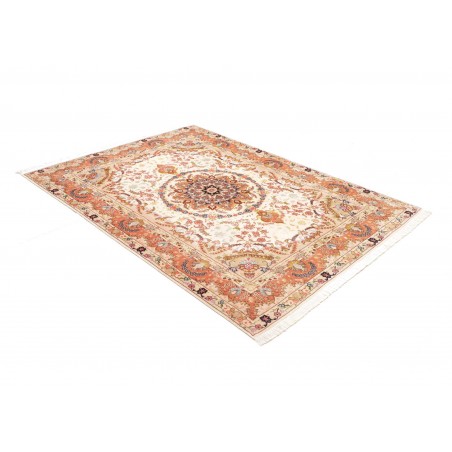 Tappeto Tabriz 50 Raj Persia giallo grigio 148x202