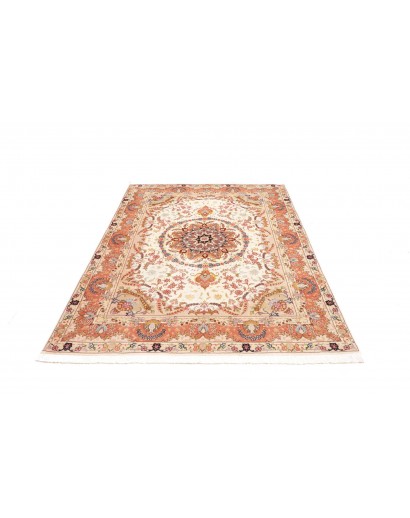 Tappeto Tabriz 50 Raj Persia giallo grigio 148x202