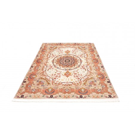 Tappeto Tabriz 50 Raj Persia giallo grigio 148x202