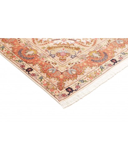 Tappeto Tabriz 50 Raj Persia giallo grigio 148x202