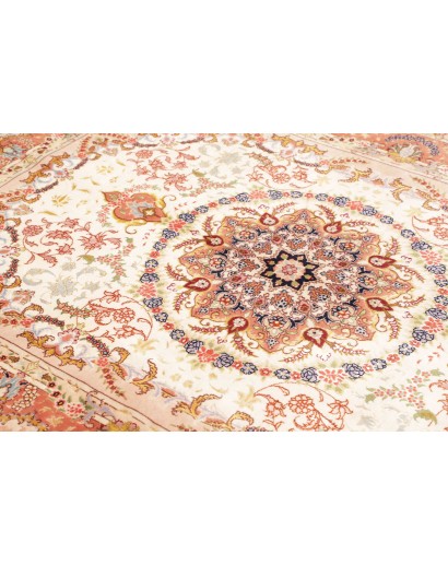 Tappeto Tabriz 50 Raj Persia giallo grigio 148x202