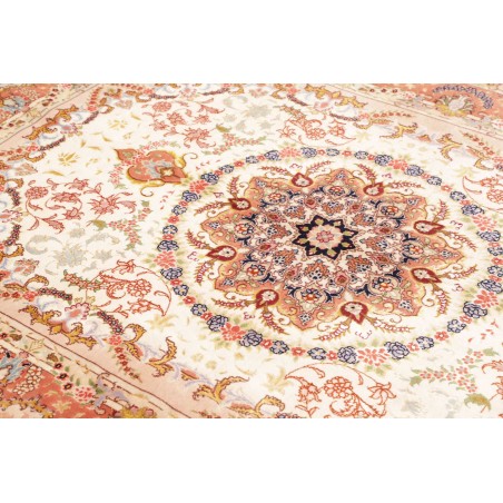 Tappeto Tabriz 50 Raj Persia giallo grigio 148x202