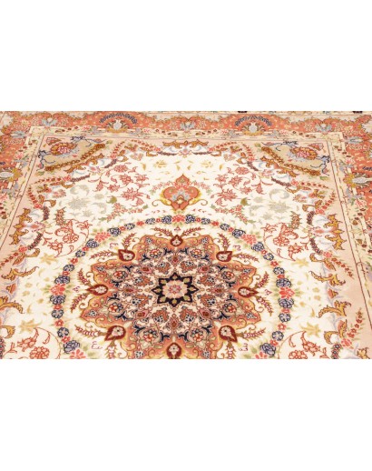 Tappeto Tabriz 50 Raj Persia giallo grigio 148x202