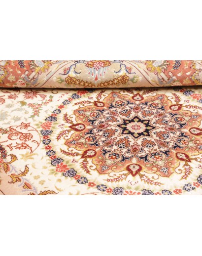 Tappeto Tabriz 50 Raj Persia giallo grigio 148x202