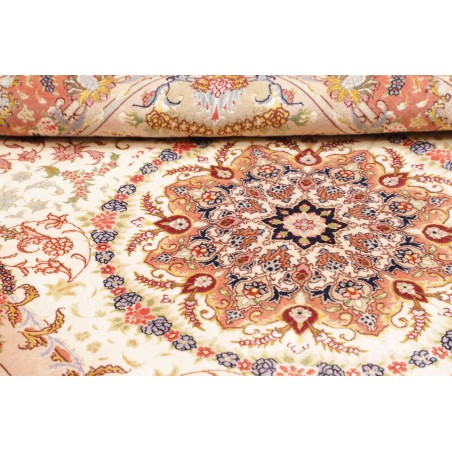 Tappeto Tabriz 50 Raj Persia giallo grigio 148x202