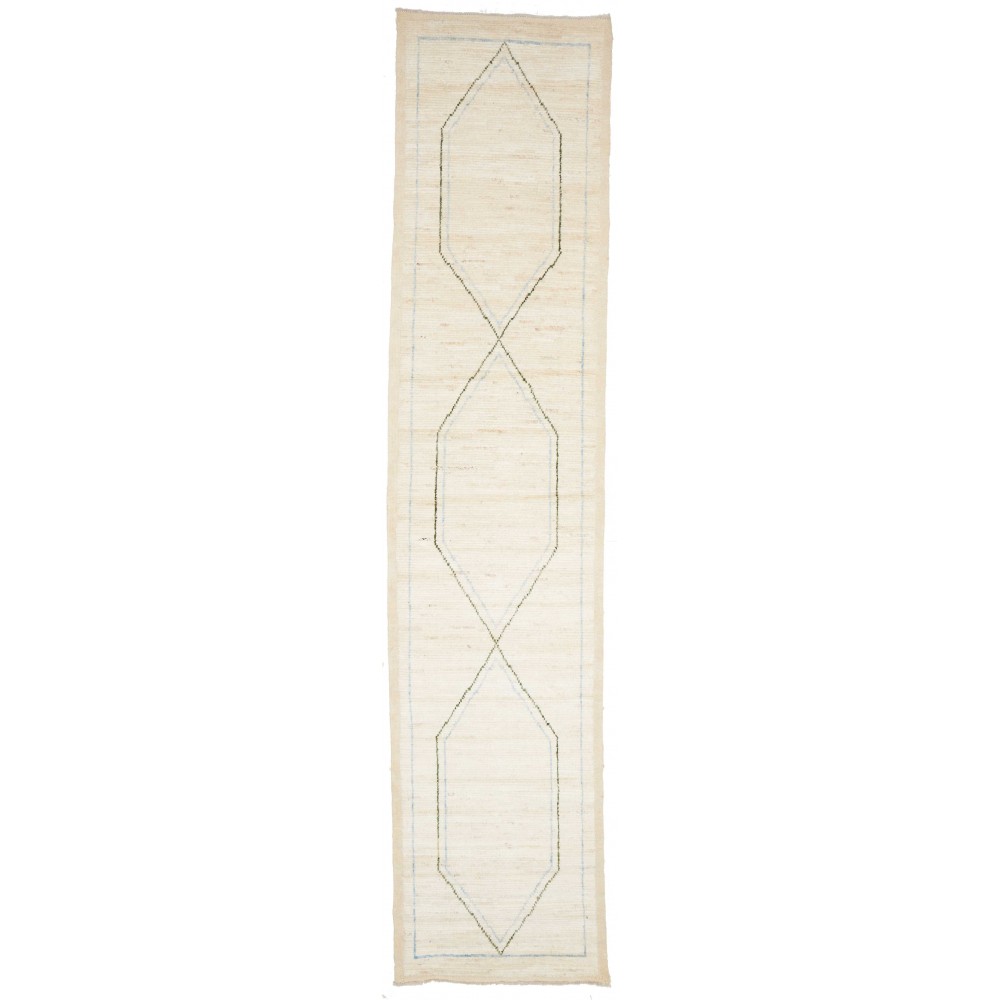 Tappeto Gabbeh Marrakech Pakistan bianco 83x375 Tappeto Gabbeh Marrakech Pakistan bianco 83x375