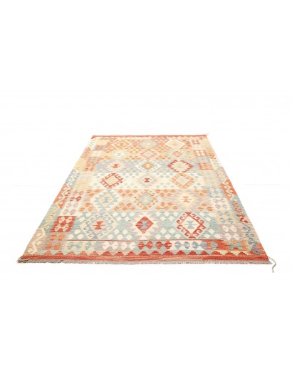 Tappeto Kilim Afghanistan bianco arancione 174x244