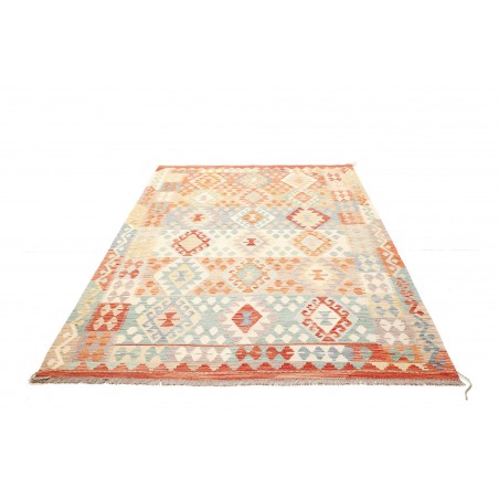 Tappeto Kilim Afghanistan bianco arancione 174x244