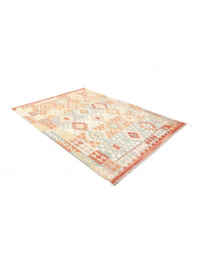 Tappeto Kilim Afghanistan bianco arancione 174x244