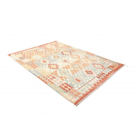 Tappeto Kilim Afghanistan bianco arancione 174x244