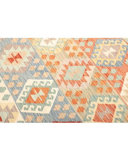 Tappeto Kilim Afghanistan bianco arancione 174x244