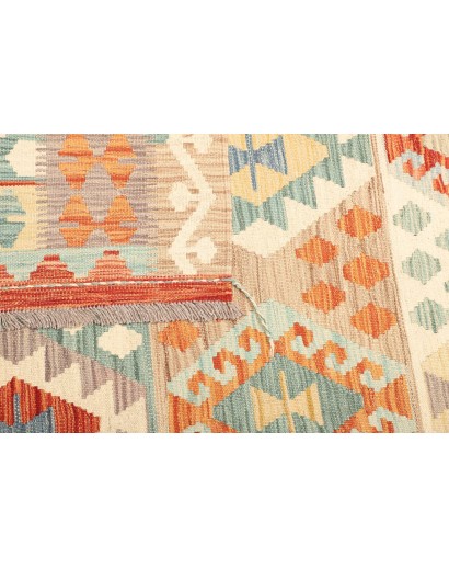 Tappeto Kilim Afghanistan bianco arancione 174x244