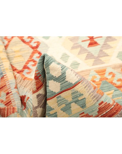 Tappeto Kilim Afghanistan bianco arancione 174x244