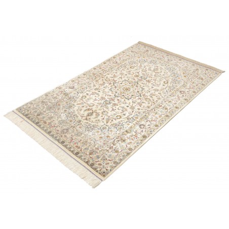 Tappeto Ghom seta Persia marrone verde 100x154