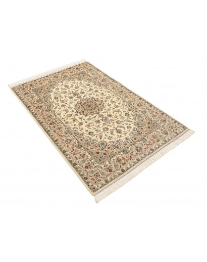 Tappeto Ghom seta Persia marrone verde 100x154