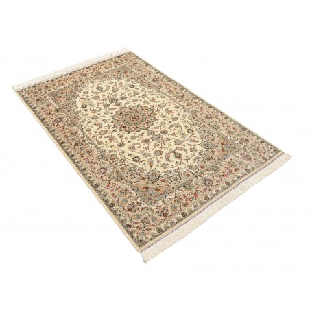 Tappeto Ghom seta Persia marrone verde 100x154