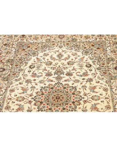 Tappeto Ghom seta Persia marrone verde 100x154