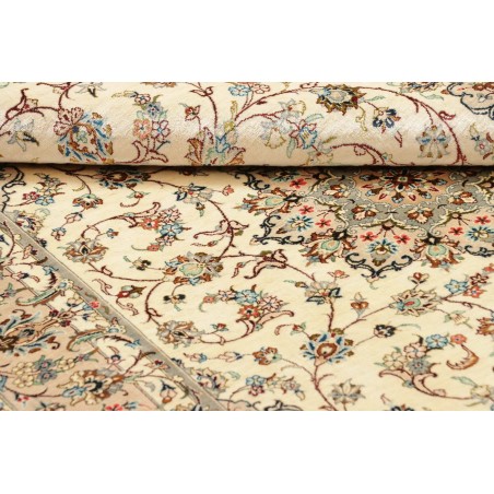 Tappeto Ghom seta Persia marrone verde 100x154