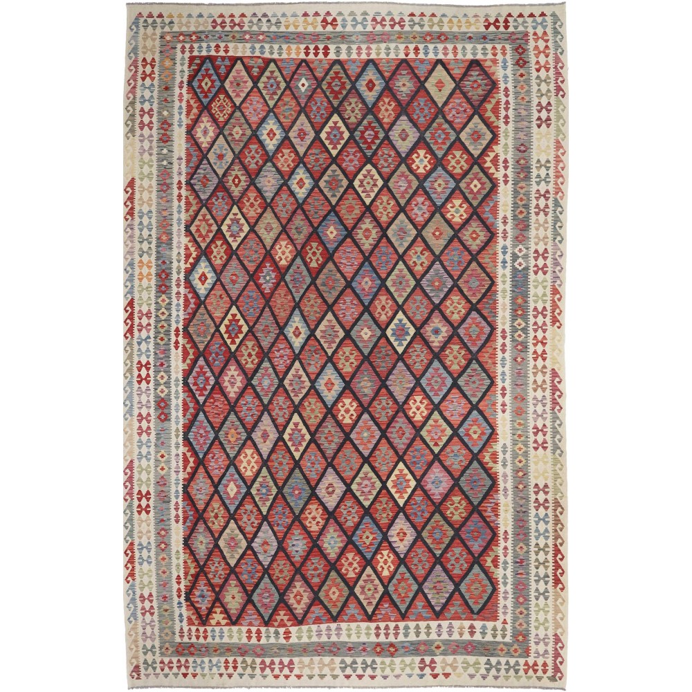 Tappeto Kilim Afghanistan marrone bianco 316x493 Tappeto Kilim Afghanistan marrone bianco 316x493