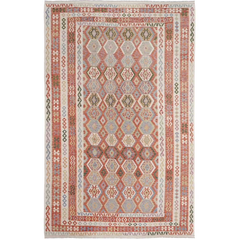 Tappeto Kilim Afghanistan marrone 312x494 Tappeto Kilim Afghanistan marrone 312x494