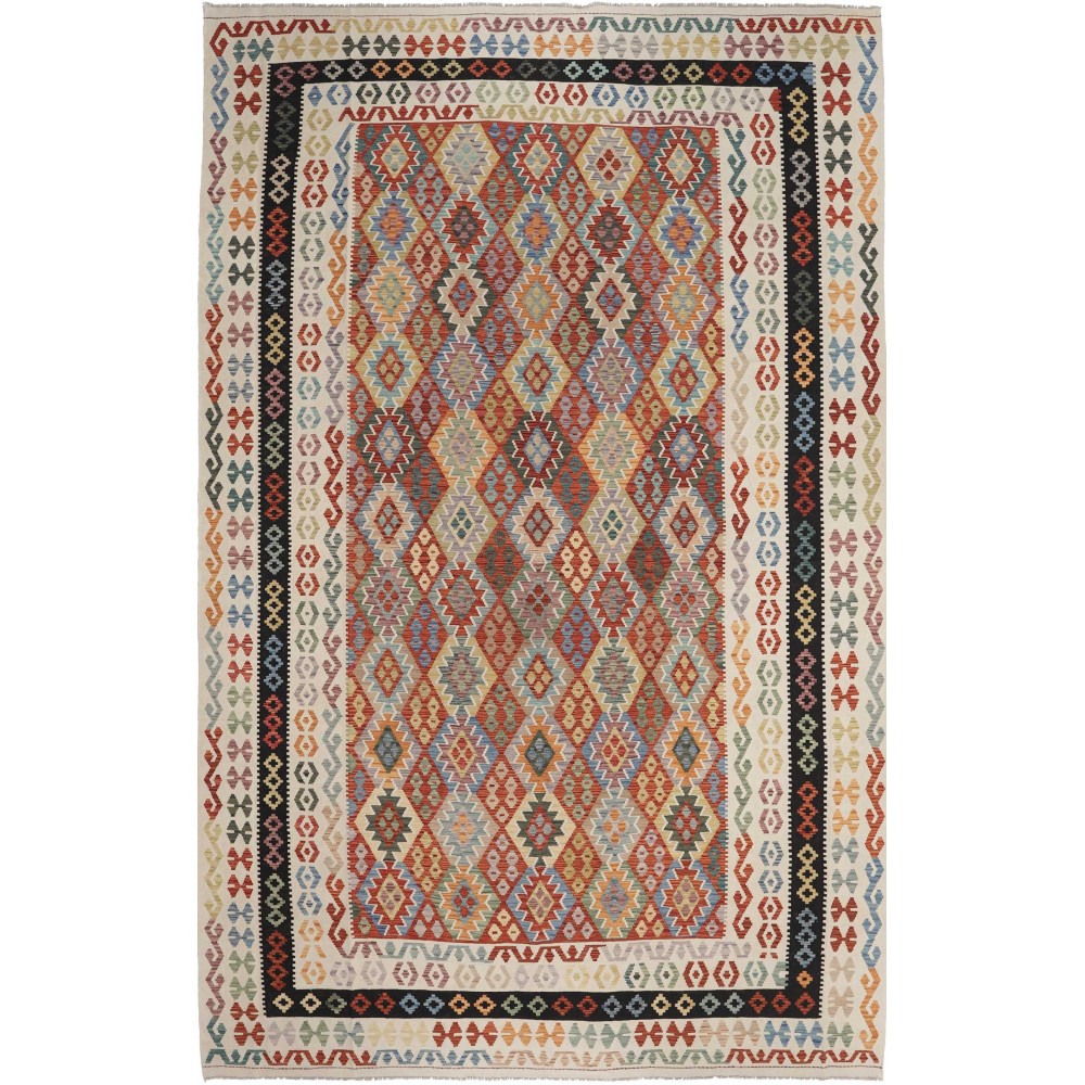 Tappeto Kilim Afghanistan azzurro grigio 326x495 Tappeto Kilim Afghanistan azzurro grigio 326x495