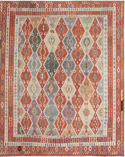 Tappeto Kilim Afghanistan marrone rosso 415x497