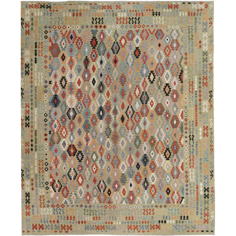 Tappeto Kilim Afghanistan marrone 411x486 Tappeto Kilim Afghanistan marrone 411x486