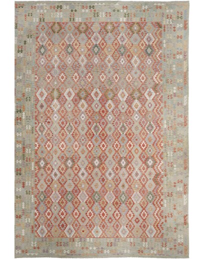 Tappeto Kilim Afghanistan marrone azzurro 410x594