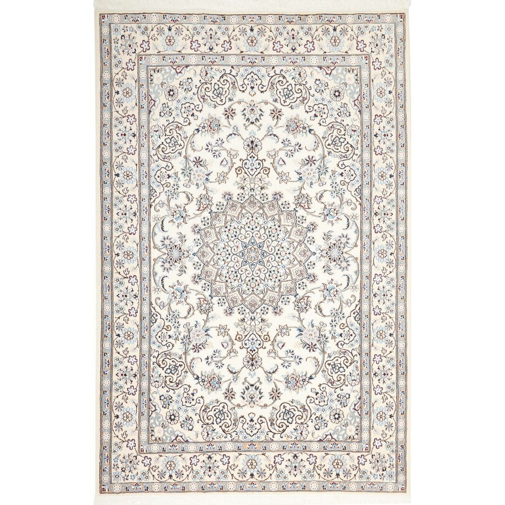 Tappeto Nain 9La Persia bianco verde 145x222 Tappeto Nain 9La Persia bianco verde 145x222