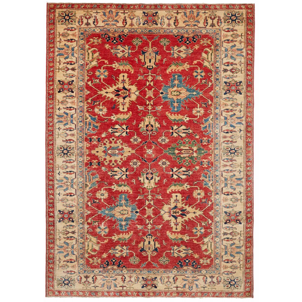 Tappeto Kazak Fine Pakistan marrone giallo 209x298 Tappeto Kazak Fine Pakistan marrone giallo 209x298