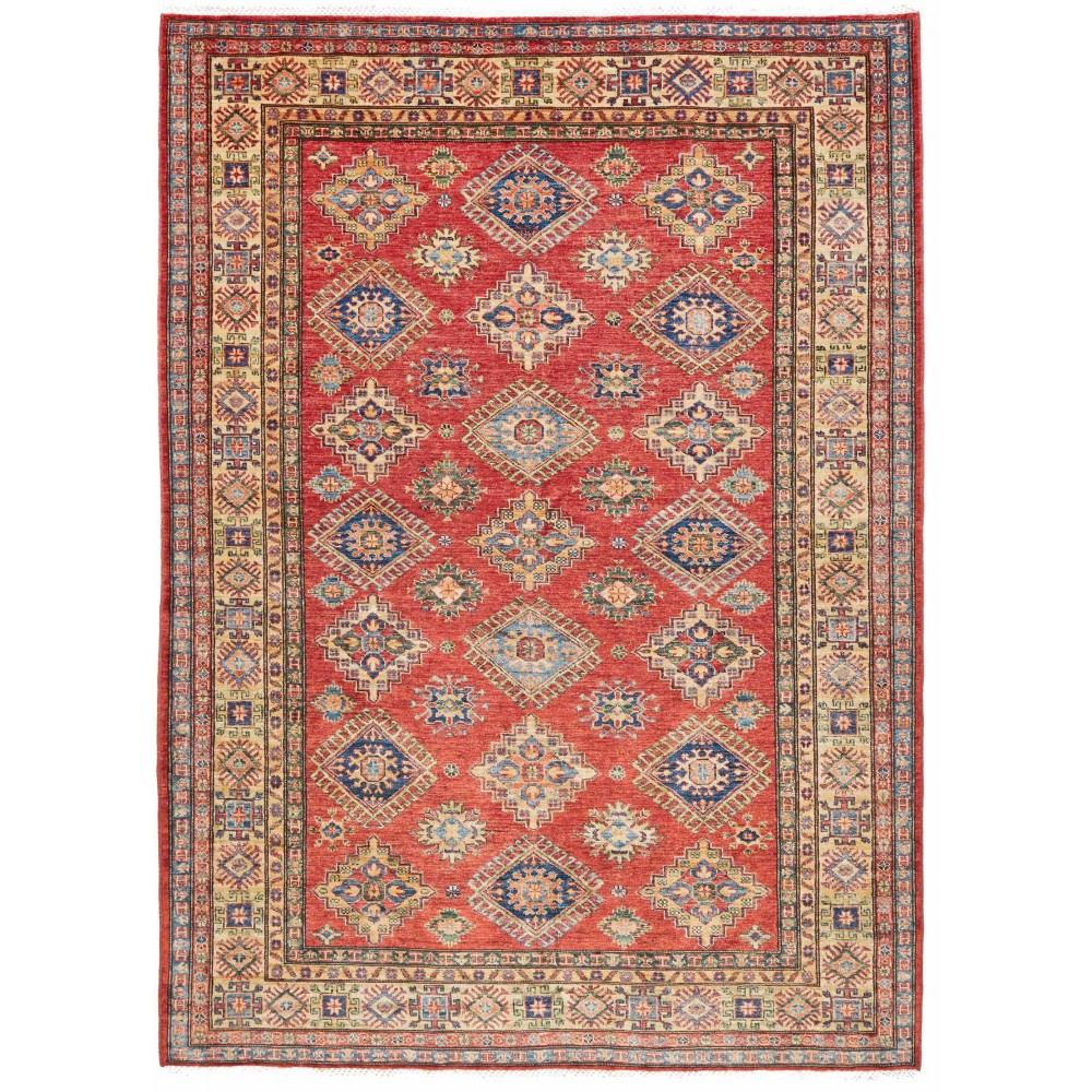 Tappeto Kazak Fine Pakistan rosso grigio 172x242 Tappeto Kazak Fine Pakistan rosso grigio 172x242
