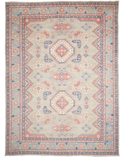 Tappeto Kazak Afghanistan beige azzurro 298x405