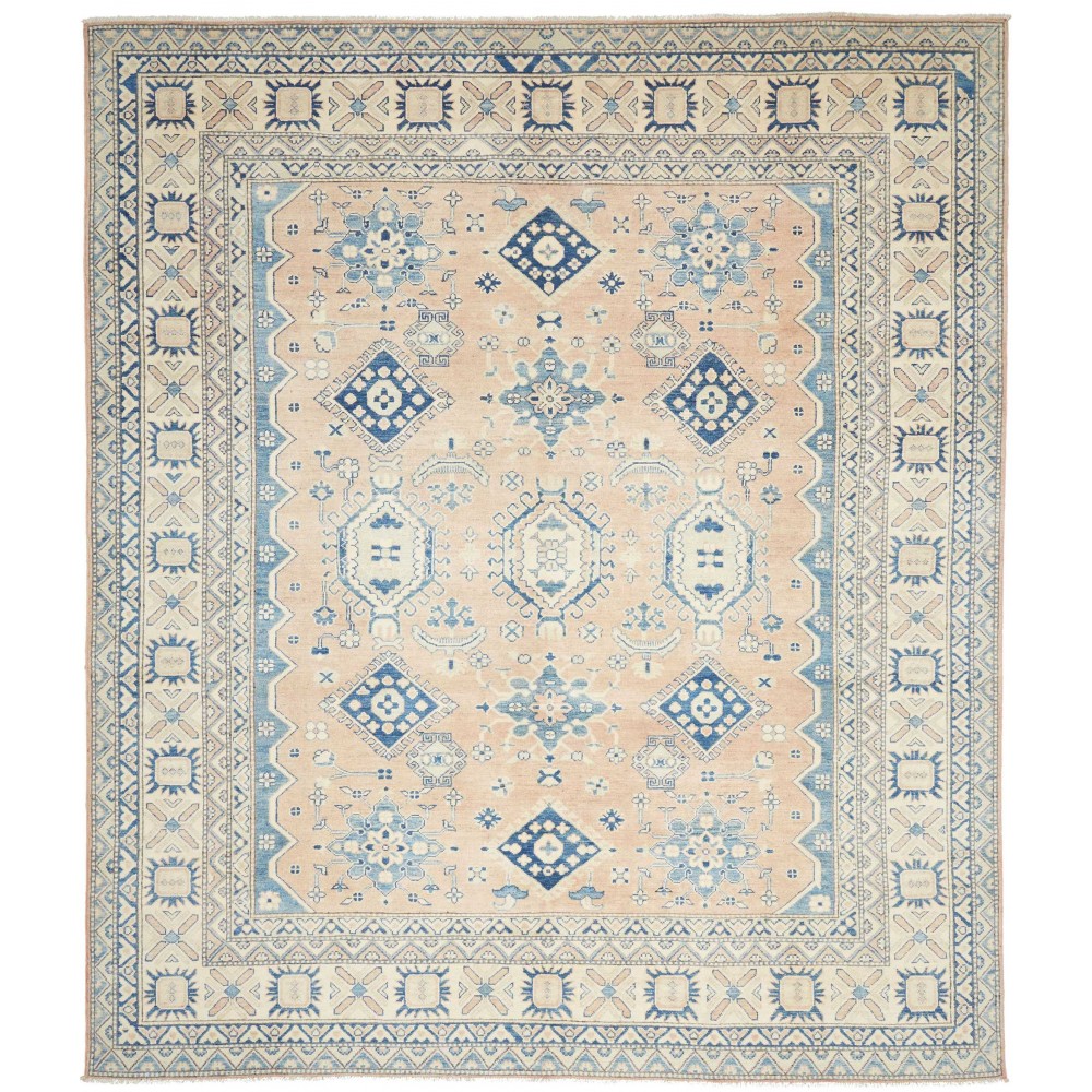 Tappeto Kazak Afghanistan beige azzurro 243x285 Tappeto Kazak Afghanistan beige azzurro 243x285