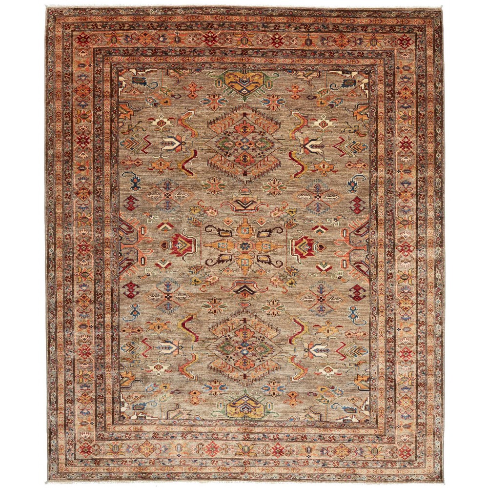 Tappeto Kazak Fine Pakistan marrone blu 255x303 Tappeto Kazak Fine Pakistan marrone blu 255x303