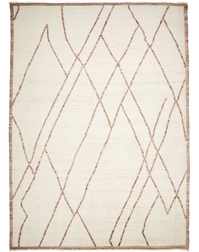 Tappeto Gabbeh Marrakech Pakistan bianco azzurro 305x426