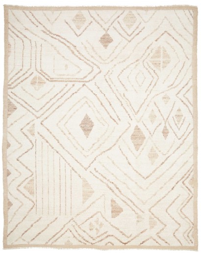 Tappeto Gabbeh Marrakech Pakistan bianco marrone 244x306