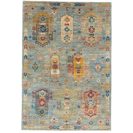 Tappeto Tribal Pakistan marrone verde 123x177