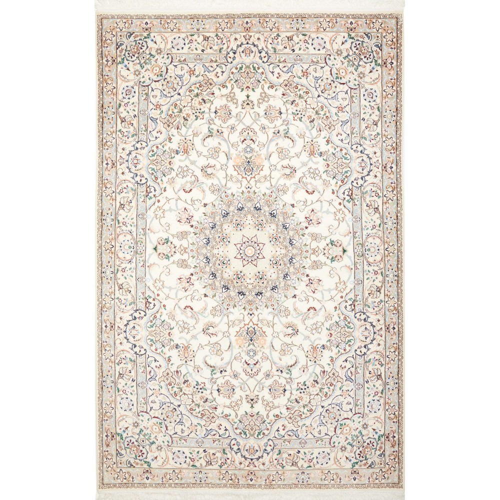 Tappeto Nain 9La Persia bianco beige 164x262 Tappeto Nain 9La Persia bianco beige 164x262