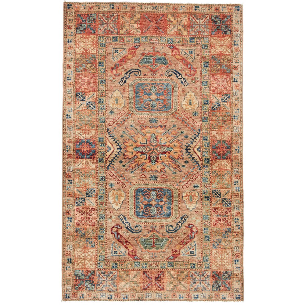 Tappeto Kazak Fine Pakistan marrone 122x201 Tappeto Kazak Fine Pakistan marrone 122x201