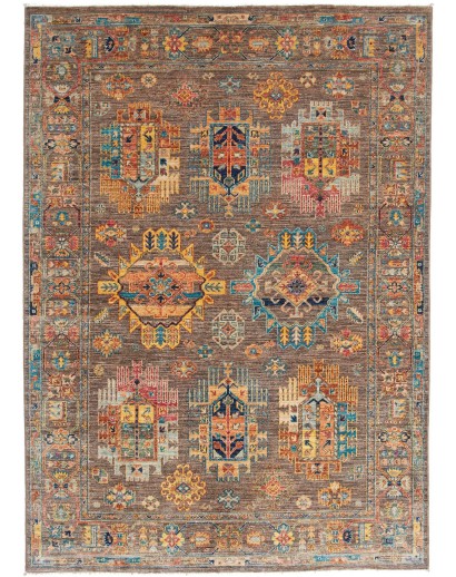 Tappeto Tribal Pakistan bianco giallo 147x202