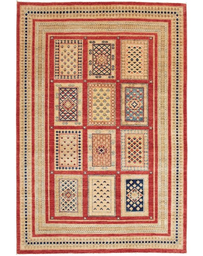 Tappeto Bakhteari Pakistan marrone grigio 153x225