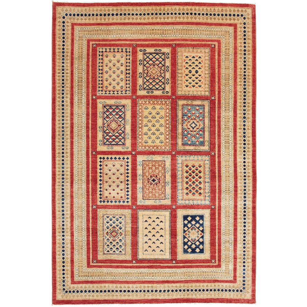 Tappeto Bakhteari Pakistan marrone grigio 153x225 Tappeto Bakhteari Pakistan marrone grigio 153x225