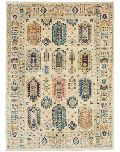 Tappeto Tribal Pakistan marrone giallo 147x201
