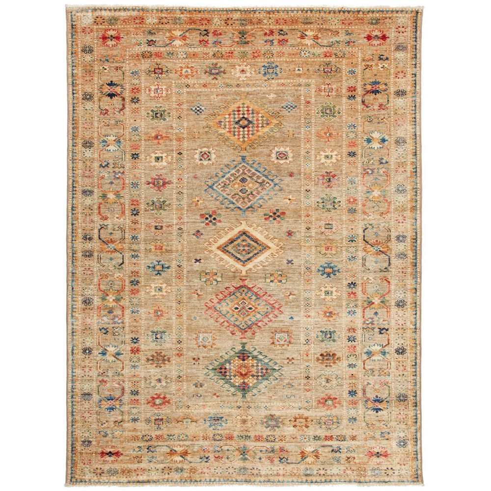 Tappeto Kazak Fine Pakistan marrone 152x203 Tappeto Kazak Fine Pakistan marrone 152x203
