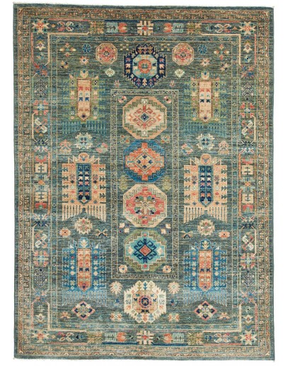 Tappeto Tribal Pakistan bianco azzurro 150x205