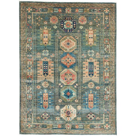 Tappeto Tribal Pakistan bianco azzurro 150x205