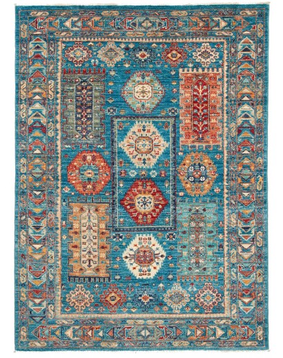 Tappeto Tribal Pakistan azzurro marrone 122x166
