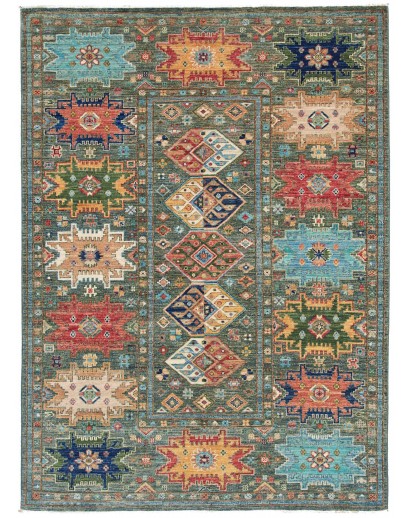 Tappeto Tribal Pakistan bianco marrone 148x197
