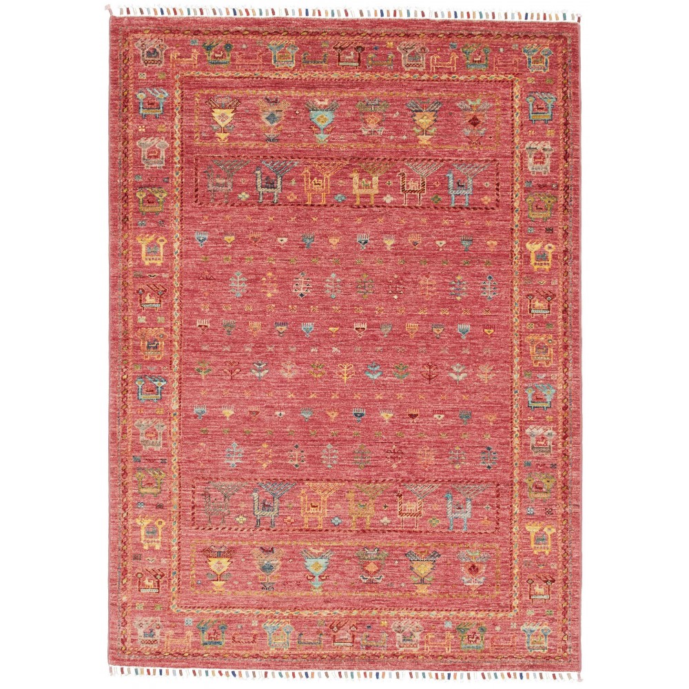 Tappeto Rubin Pakistan rosso arancione 126x174 Tappeto Rubin Pakistan rosso arancione 126x174