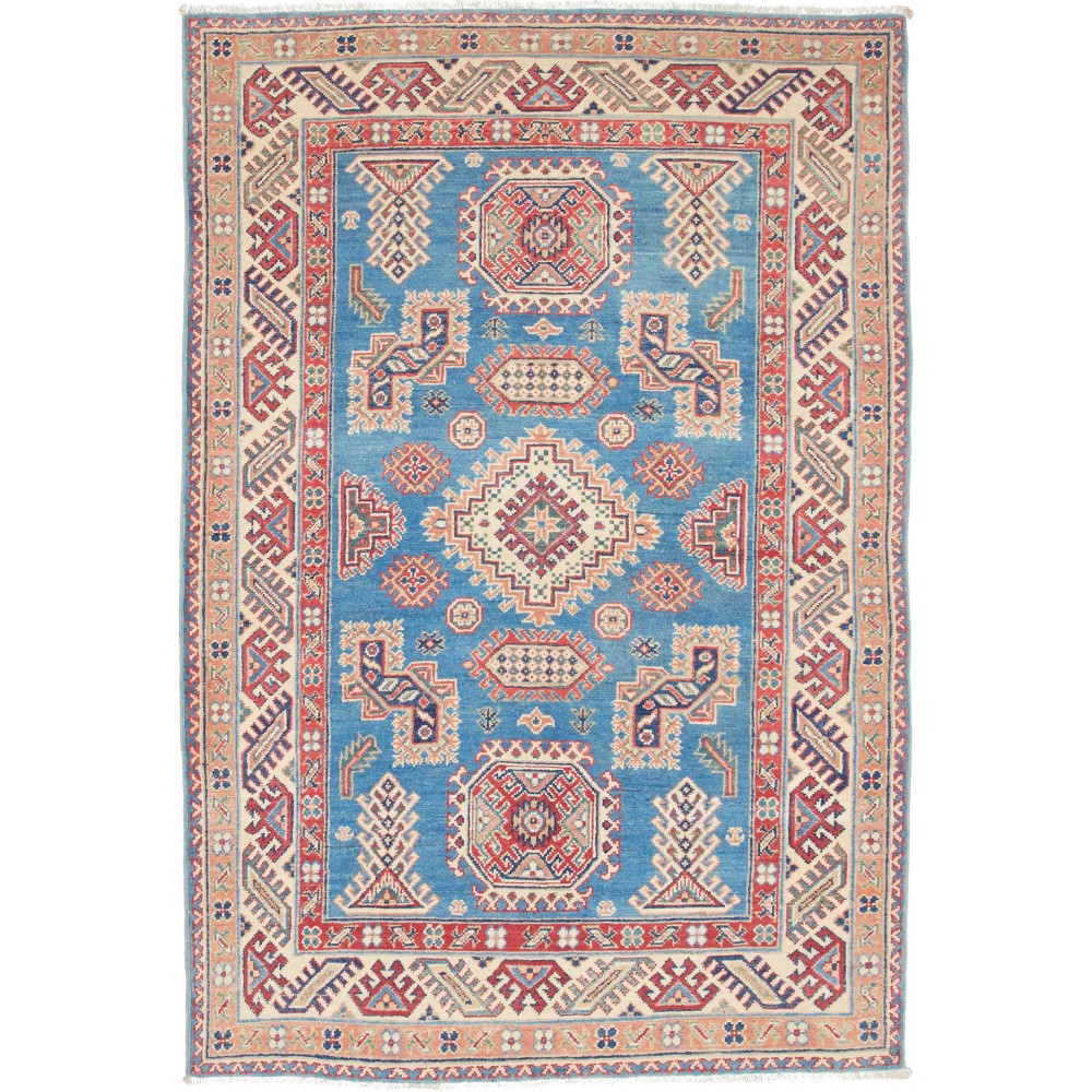 Tappeto Kazak Afghanistan beige grigio 125x182 Tappeto Kazak Afghanistan beige grigio 125x182
